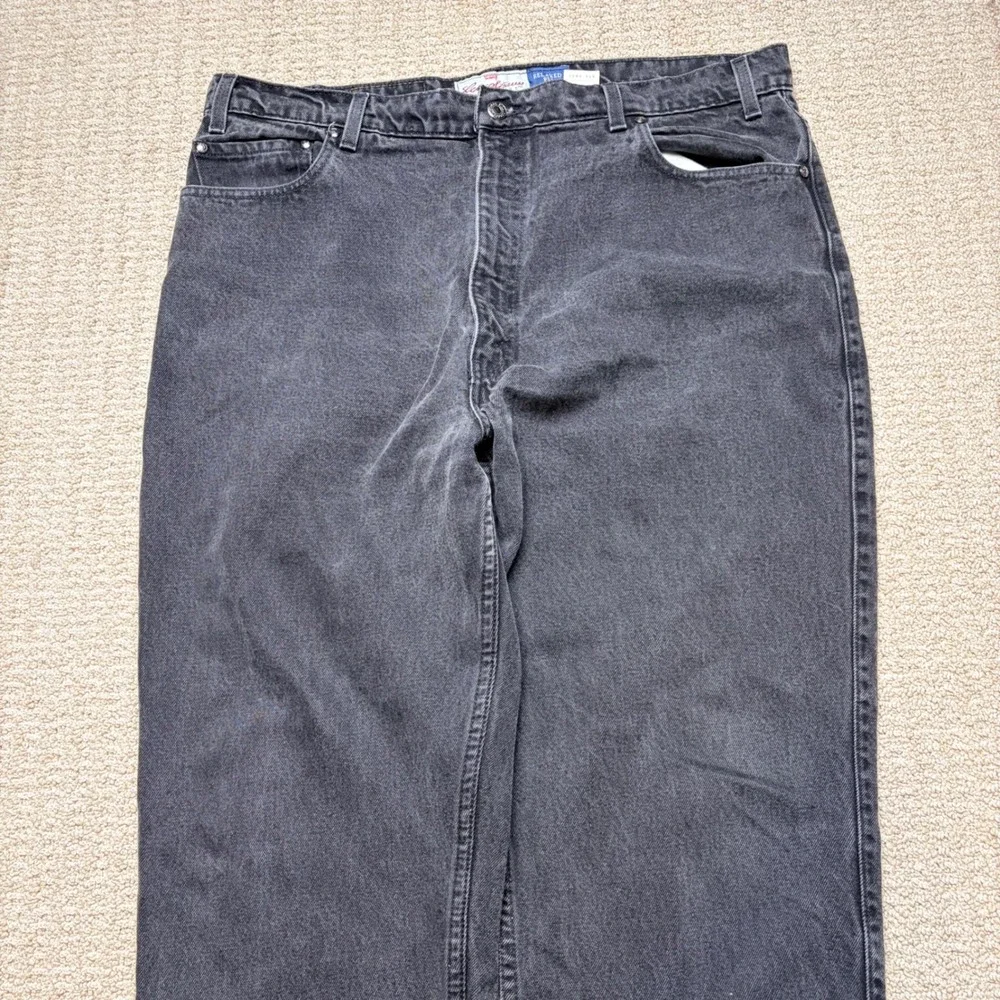 Vintage Levi 540 Relaxed Fit Jeans Mens 40x30 Faded Black Denim Orange Tab